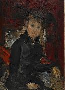 Ernst Josephson Woman dressed in black oil painting